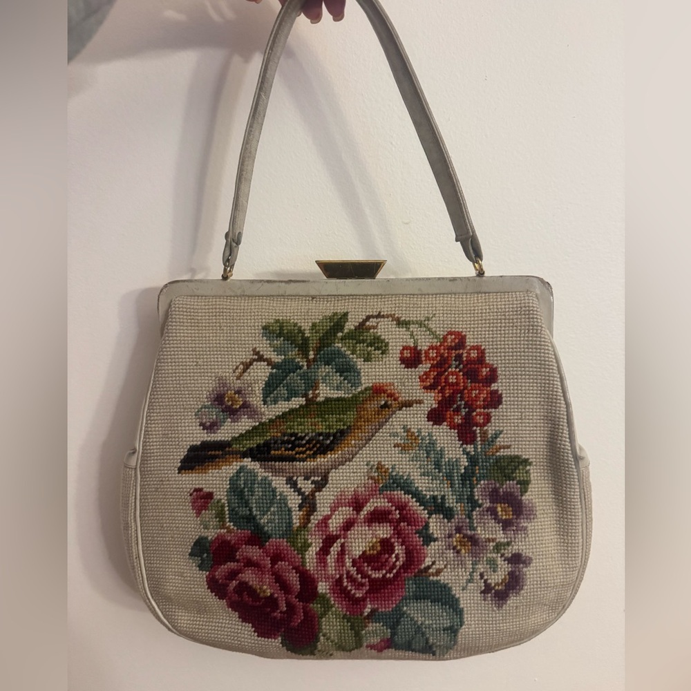 Vintage Floral Tapestry Handbag